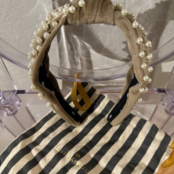 Lele Sadoughi Brown and Pearl Headband main image 4